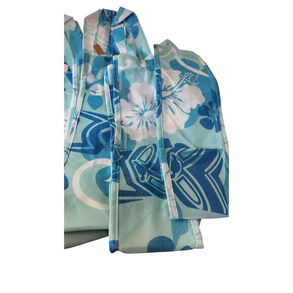 Hawaiian Floral Print Reusable Wine Bottle Bags Blue & White Durable Fabric Eco - Picture 7 of 9